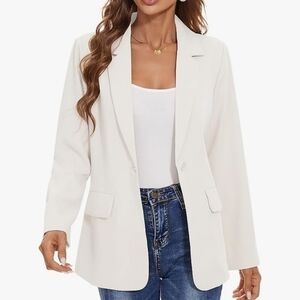 NWT SPRING SEASON PREMIUM White One Button Blazer
